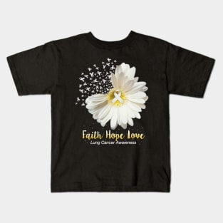 Faith Hope Love Tshirt Lung Cancer Awarenesss Kids T-Shirt